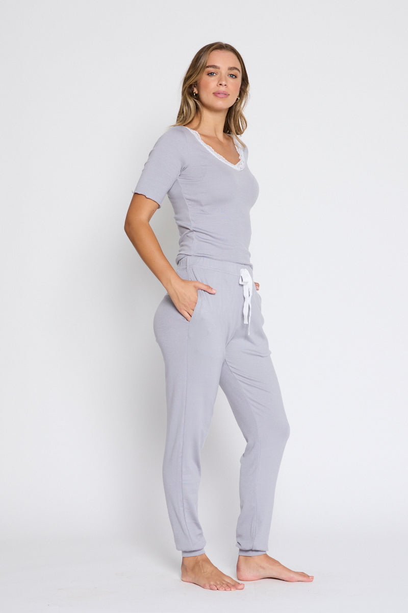 Darling Sleep Top Grey Fog