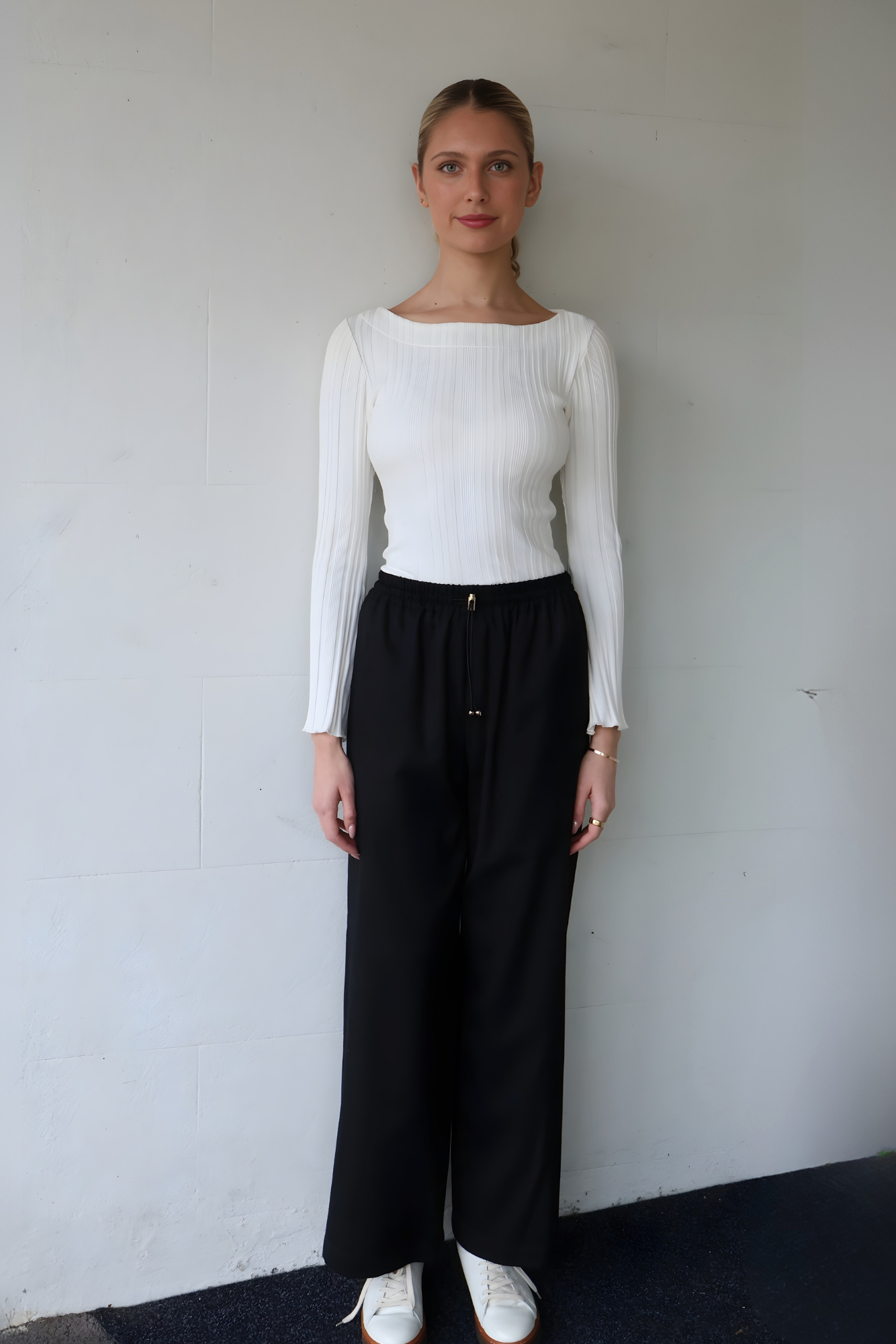 Lyndhurst Drawstring Wool Pant Black Night