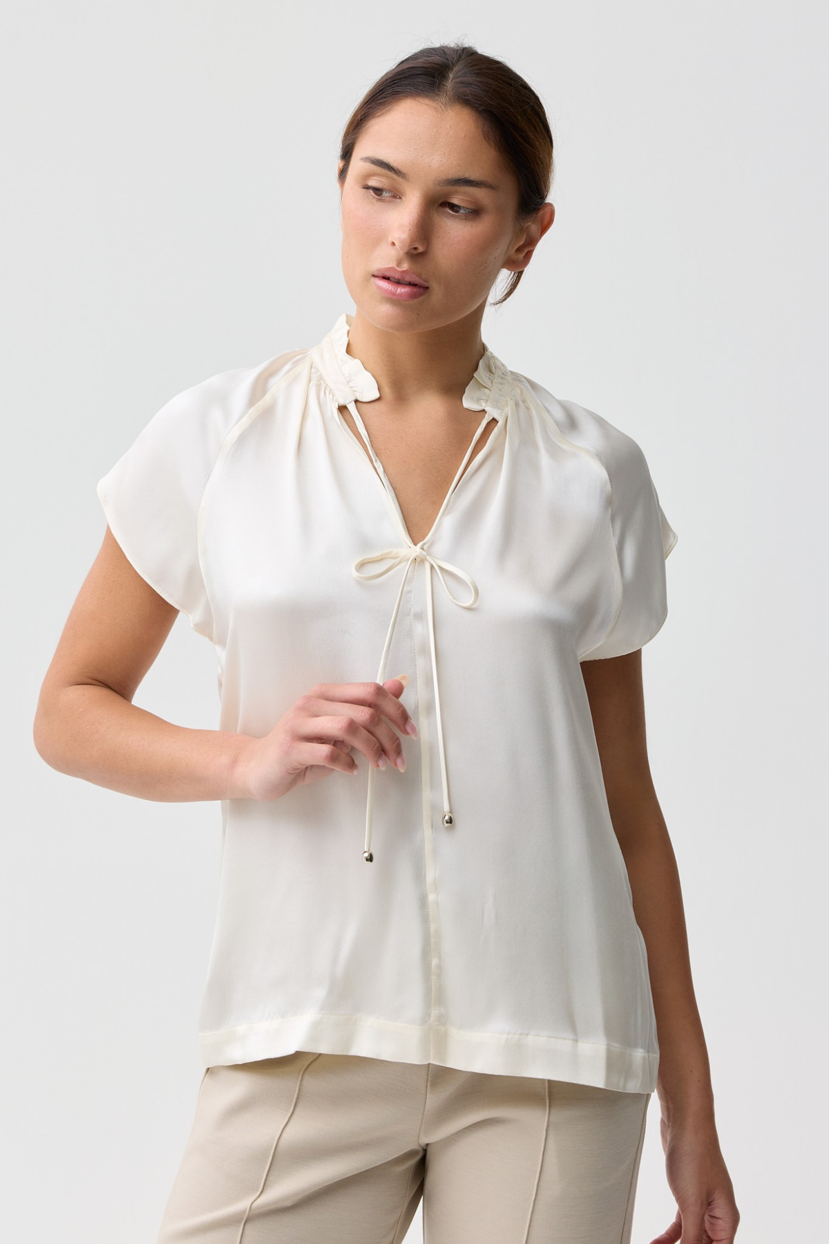 Hawthorn Silk Blouse Natural White