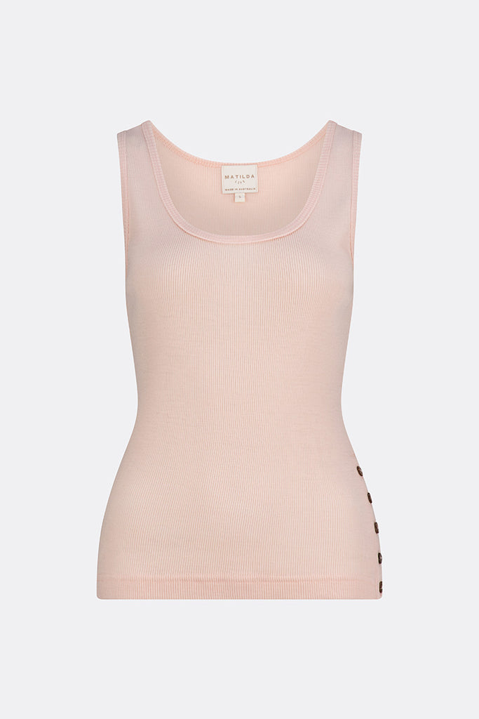 Eden Soft Merino Wool Tank Pink