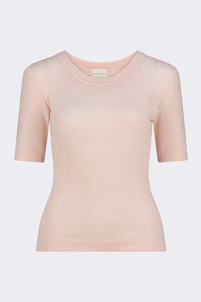 Eden Soft Merino Wool Short Sleeve Top Pink