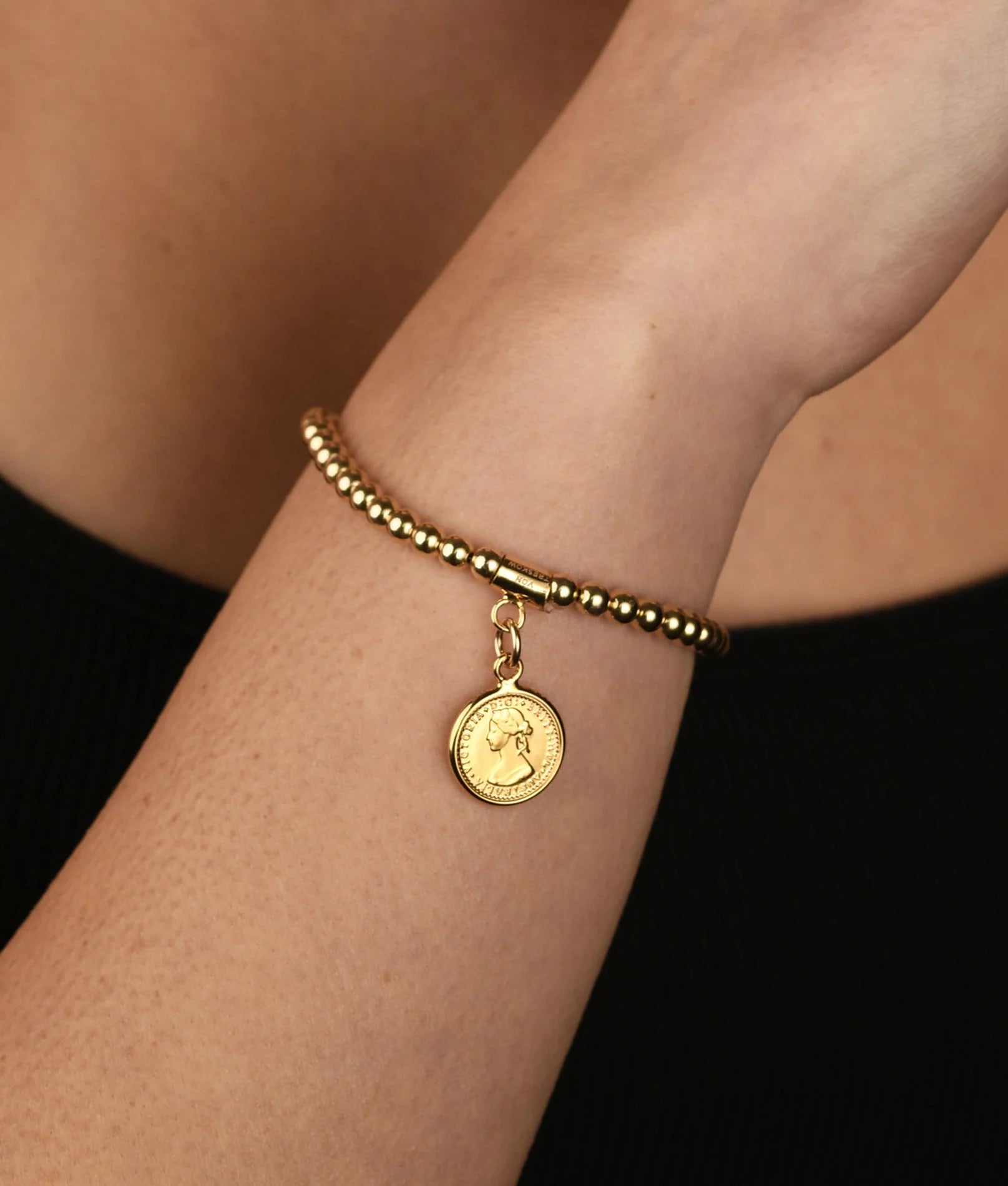 VT Gold-filled Stretchy Bracelet with Mini Coin