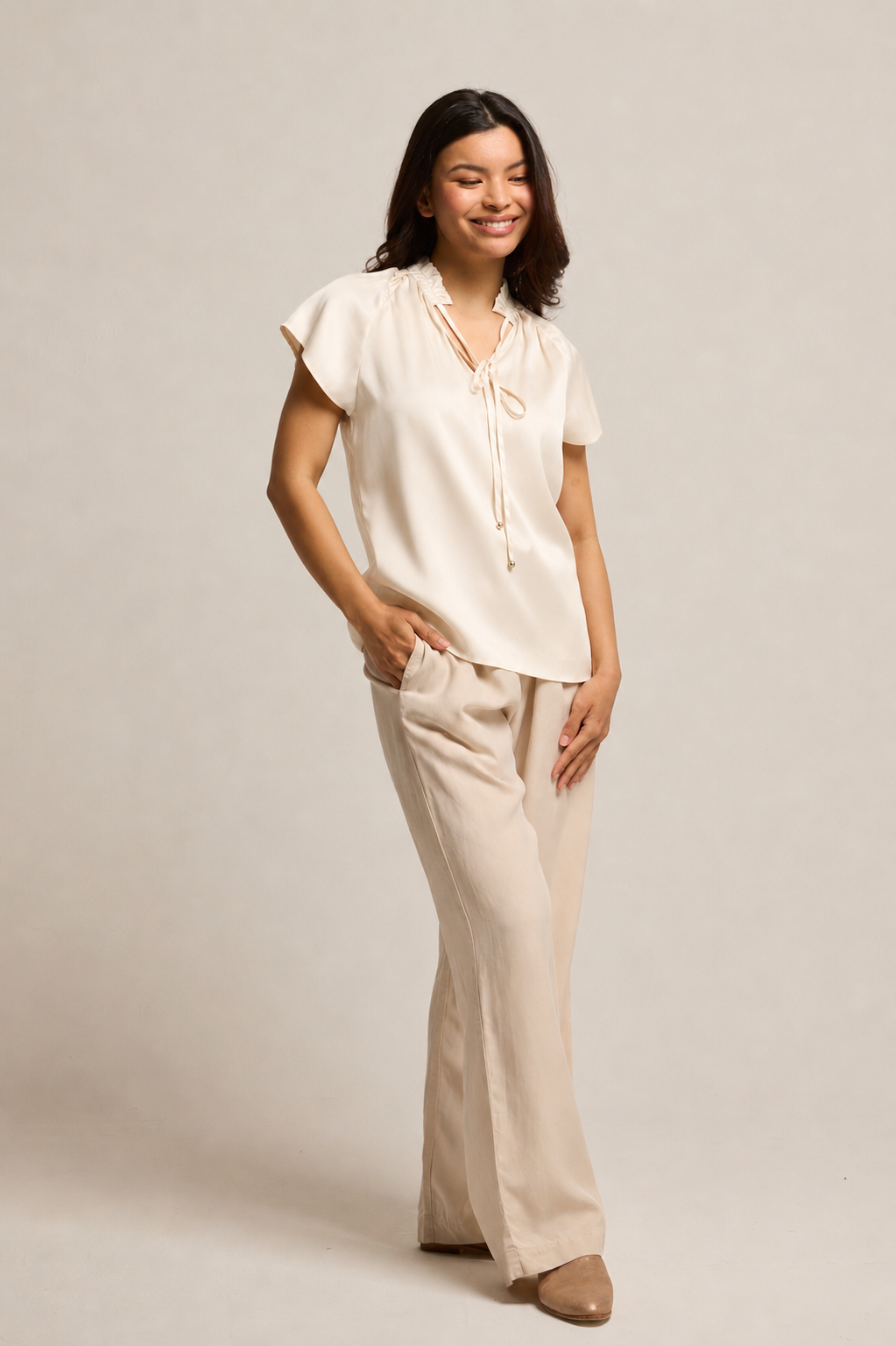 Hawthorn Silk Blouse Natural White