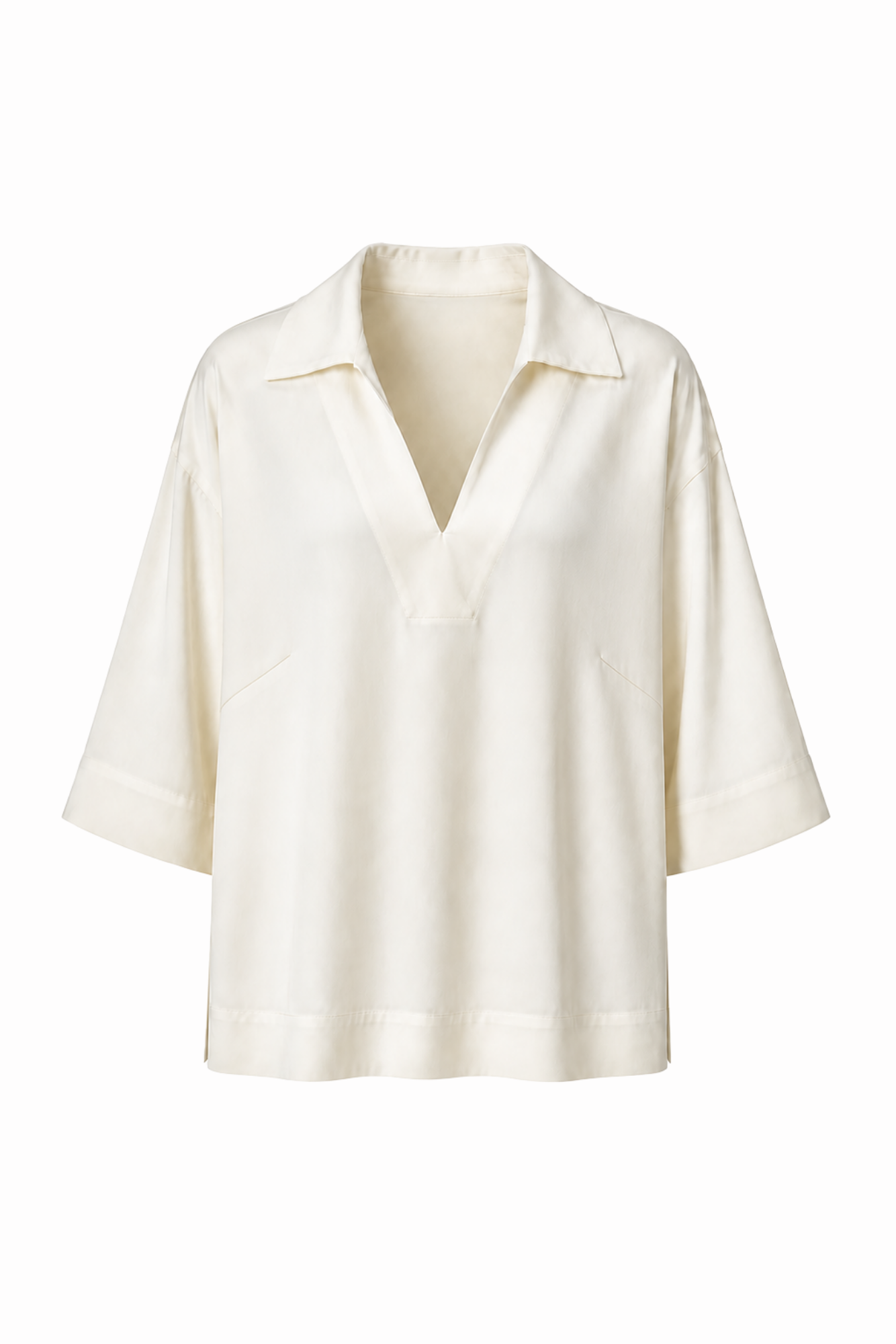 Lynches Open Collar Top White