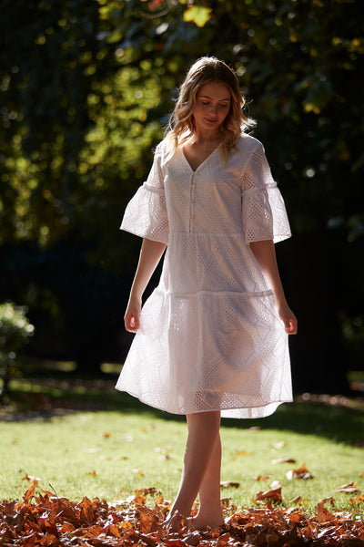 White broderie summer best sale dress