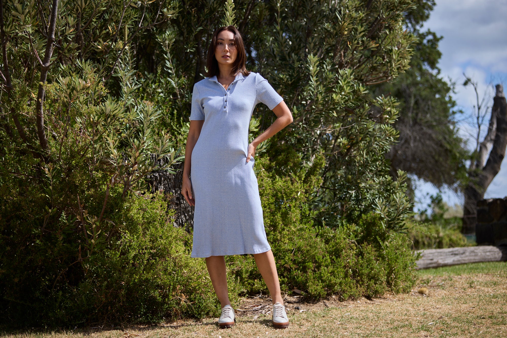 Rhianna Polo Dress Blue Marle