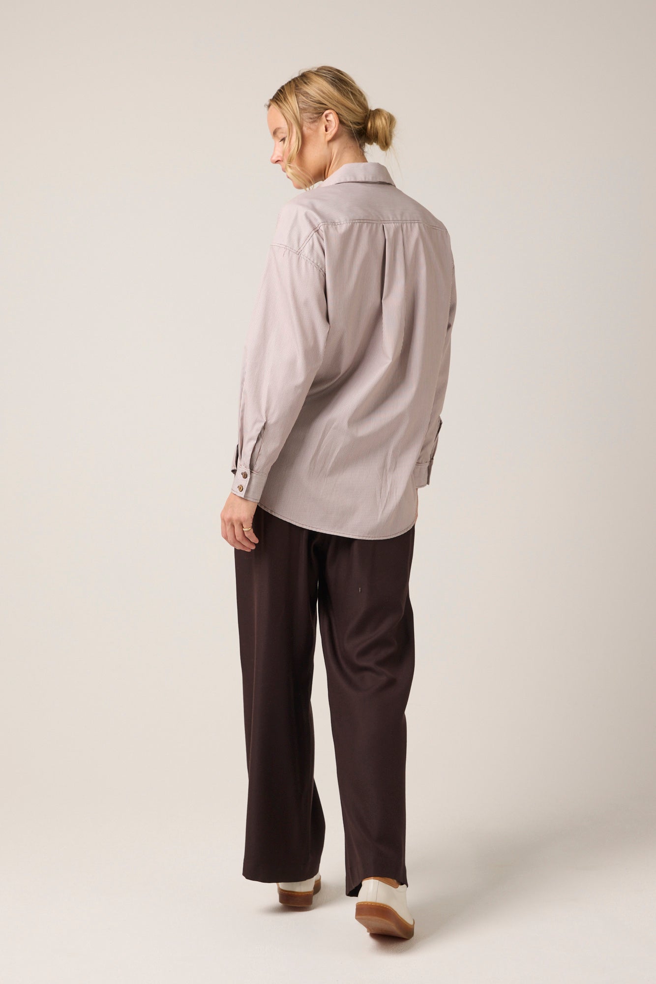 Toorak Oversized Chocolate Stripe Shirt