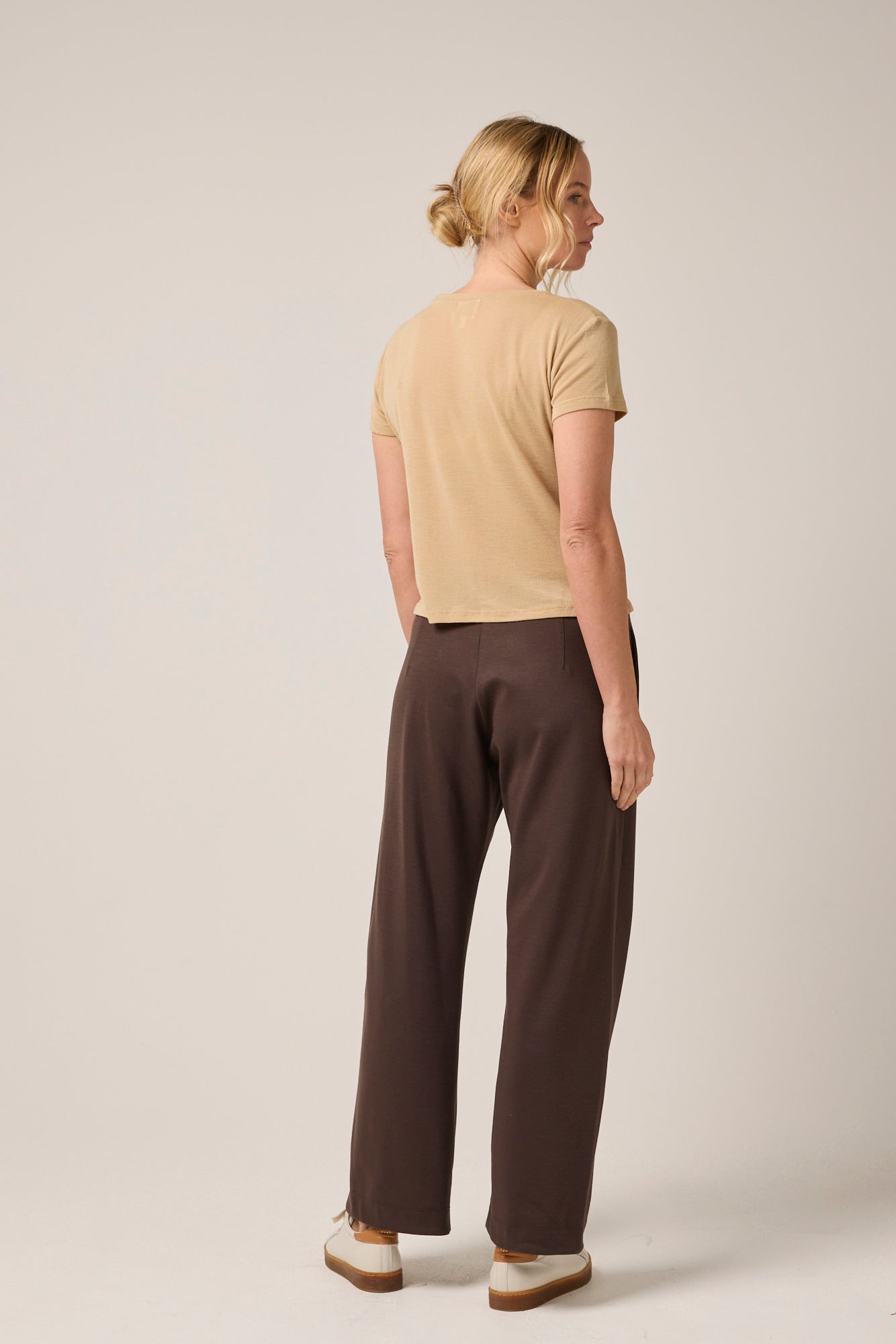 Hunter Wool Ponte Pin-Tuck Pant Espresso