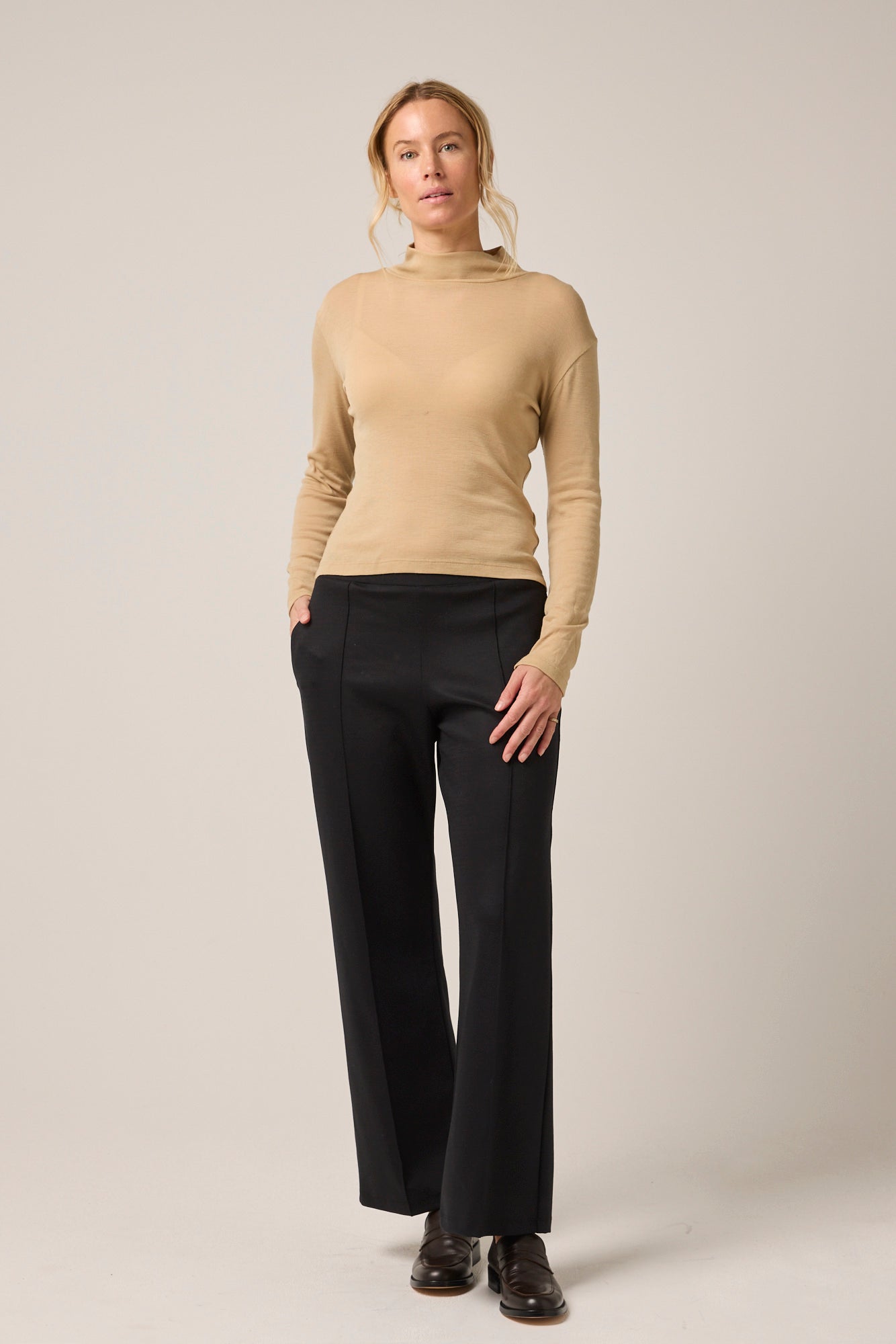 Mandalay Merino Wool Long Sleeve Knit Camel