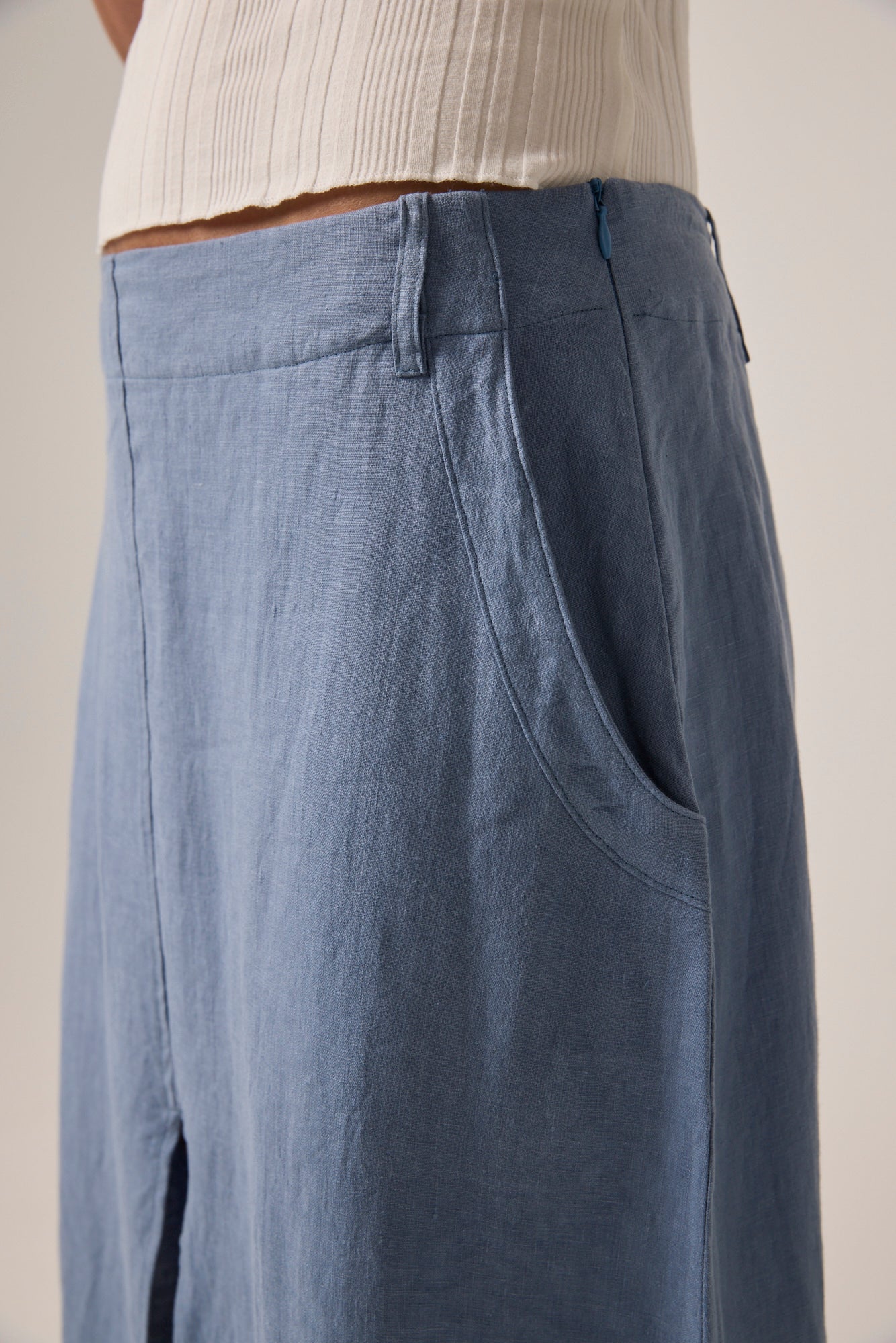 Indi Linen Skirt Chambray