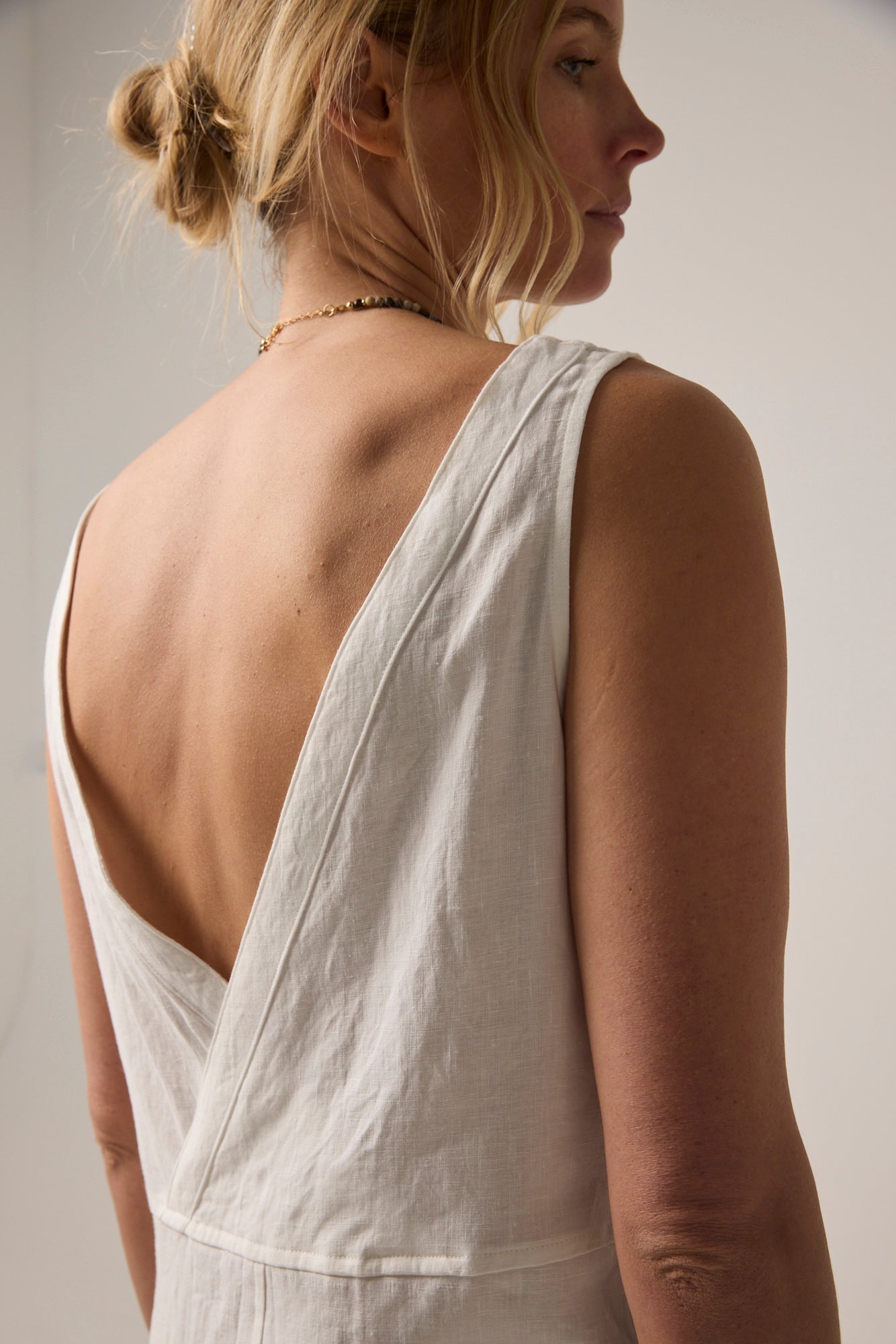Indi Linen Maxi Dress White