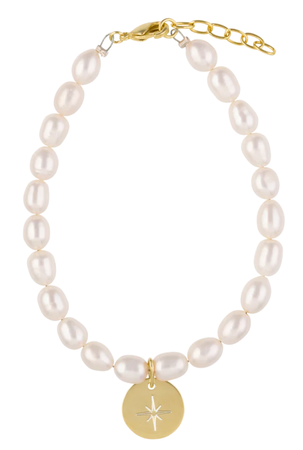 TB North Star Pearl Bracelet Gold