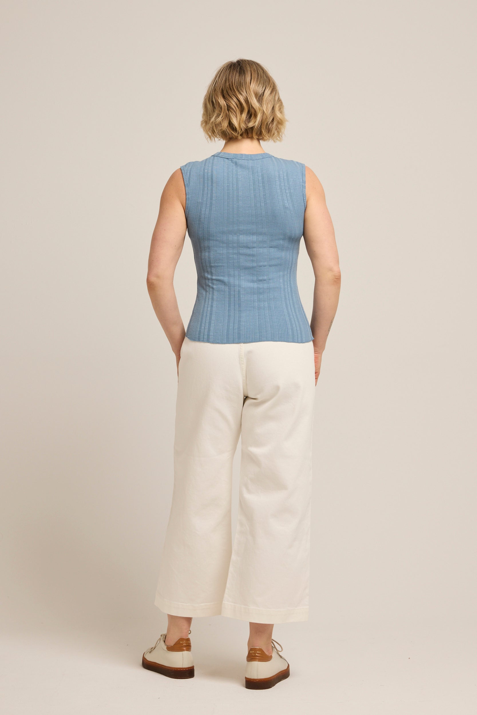 Kensington Cap Sleeve Rib Tank Blue Mist