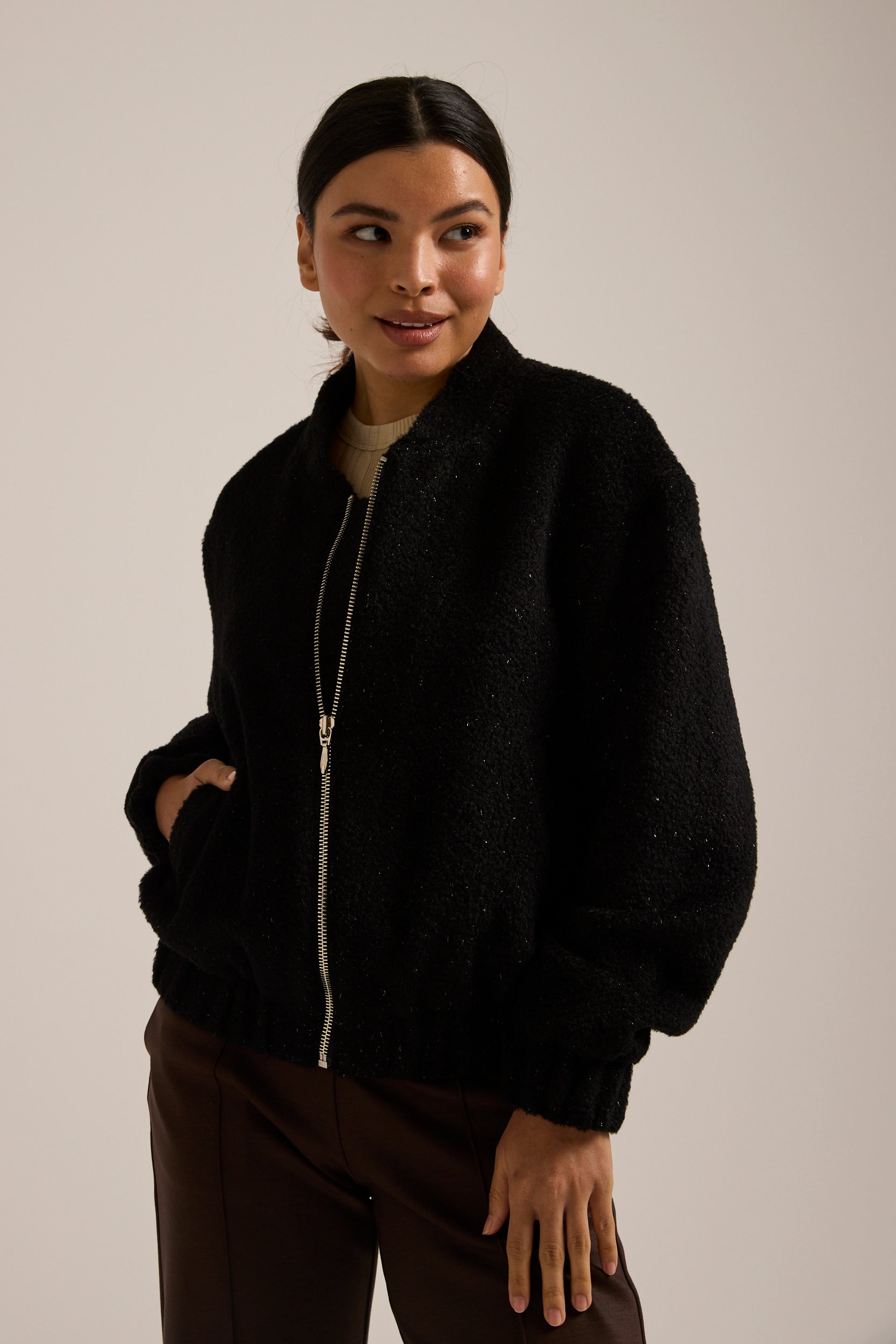 Florence Alpaca Wool Bomber Jacket