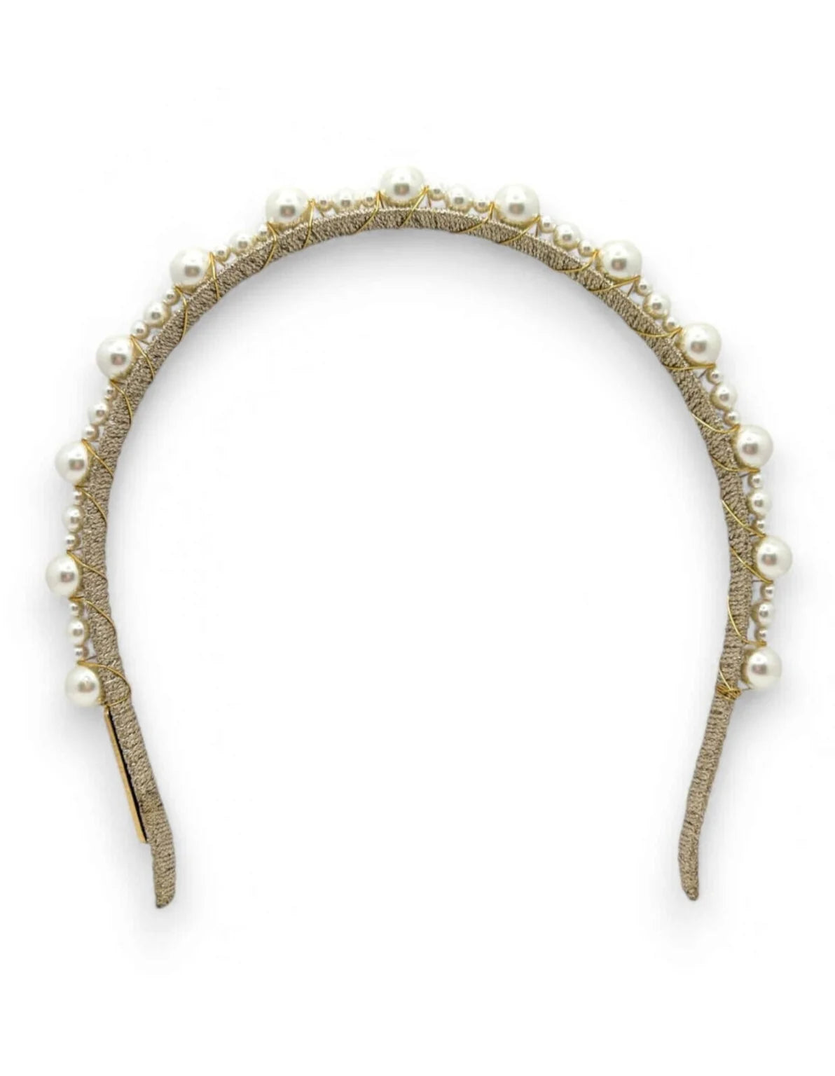 pearl gold headband wedding racewear
