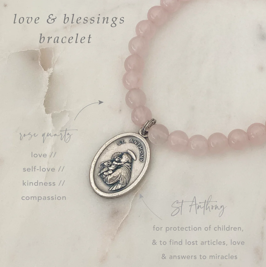 TB Rose Quartz Crystal Bead Bracelet