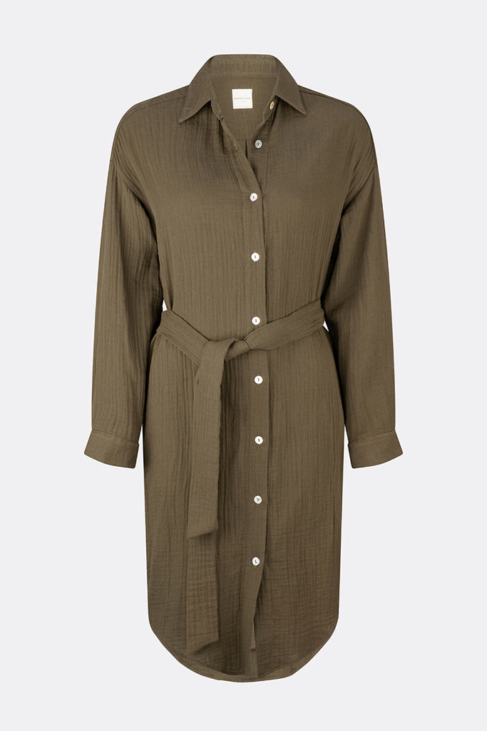 Willow Shirt Dress Olive Bark