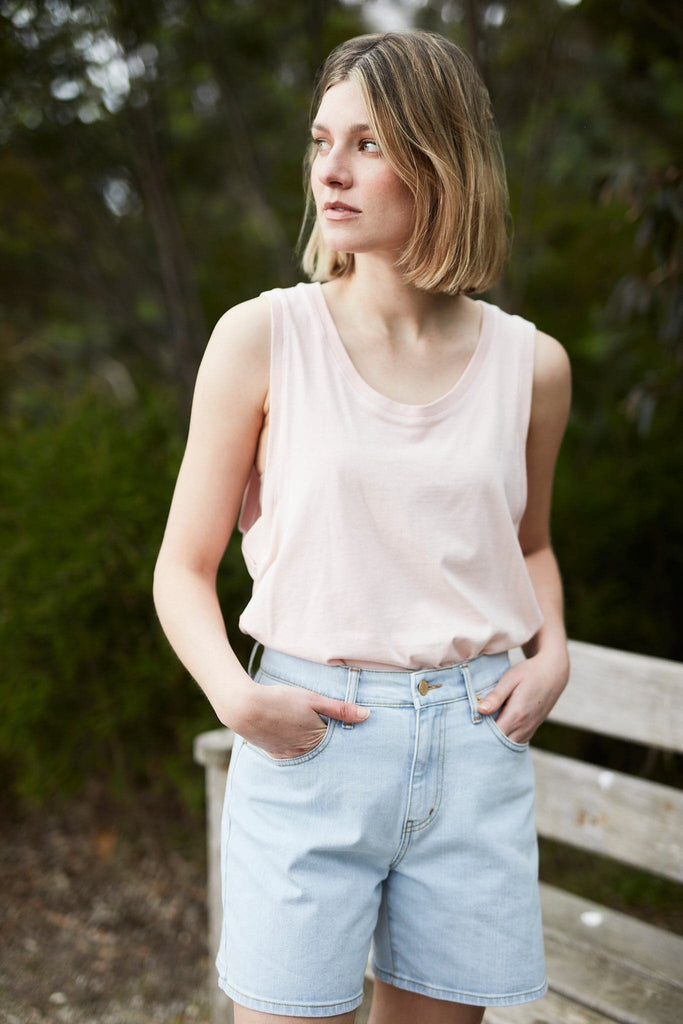 Cronulla Denim Short Bleach Wash Blue