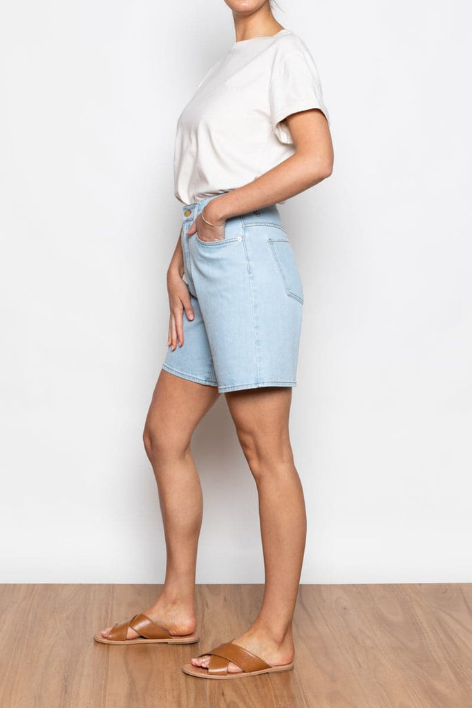 Cronulla Denim Short Bleach Wash Blue