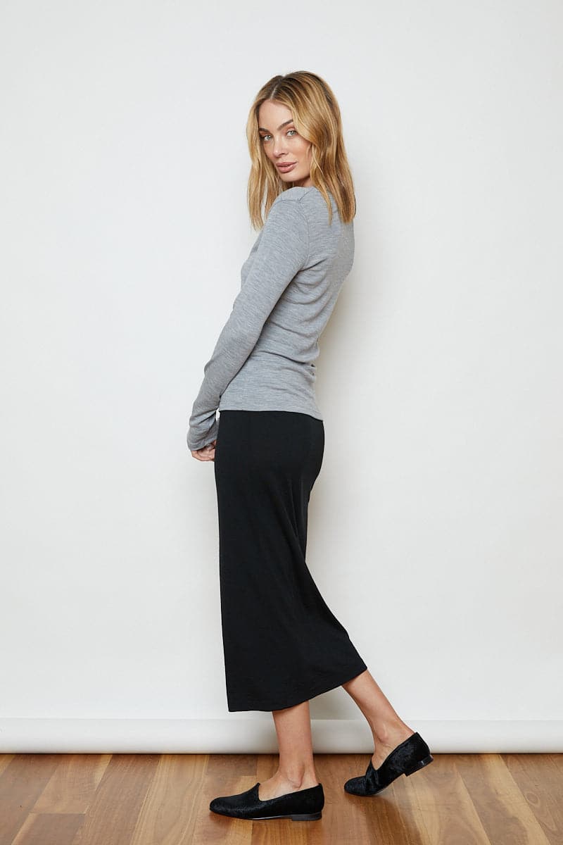 Marley Soft Merino Pull On Skirt Black Night
