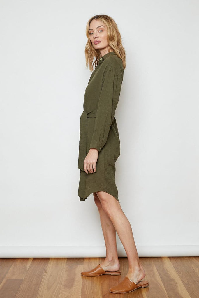 Willow Shirt Dress Olive Bark
