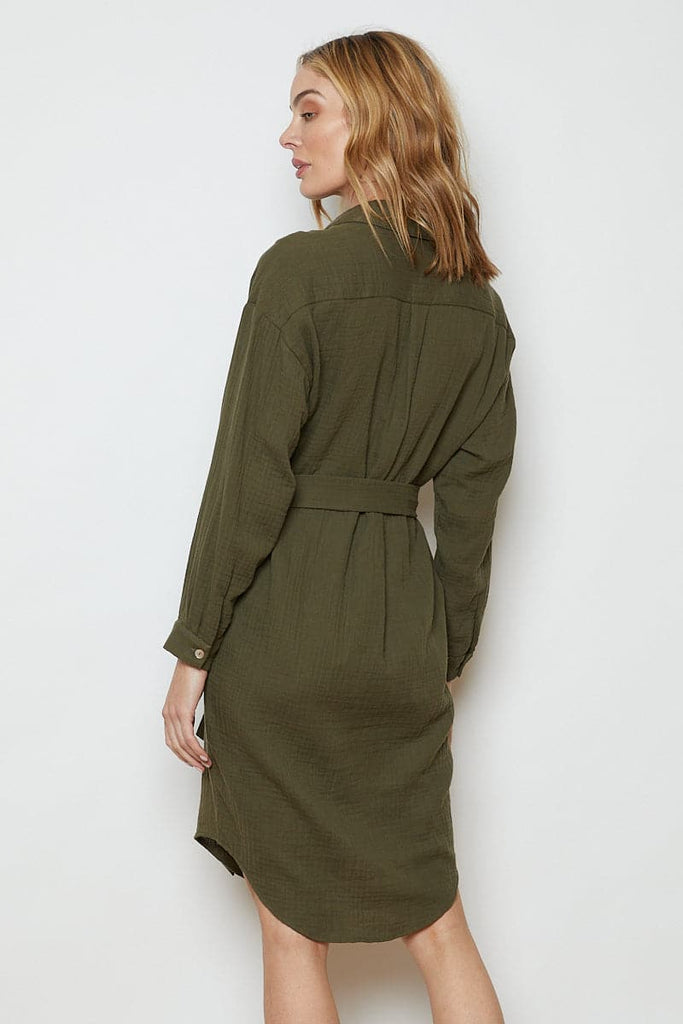 Willow Shirt Dress Olive Bark