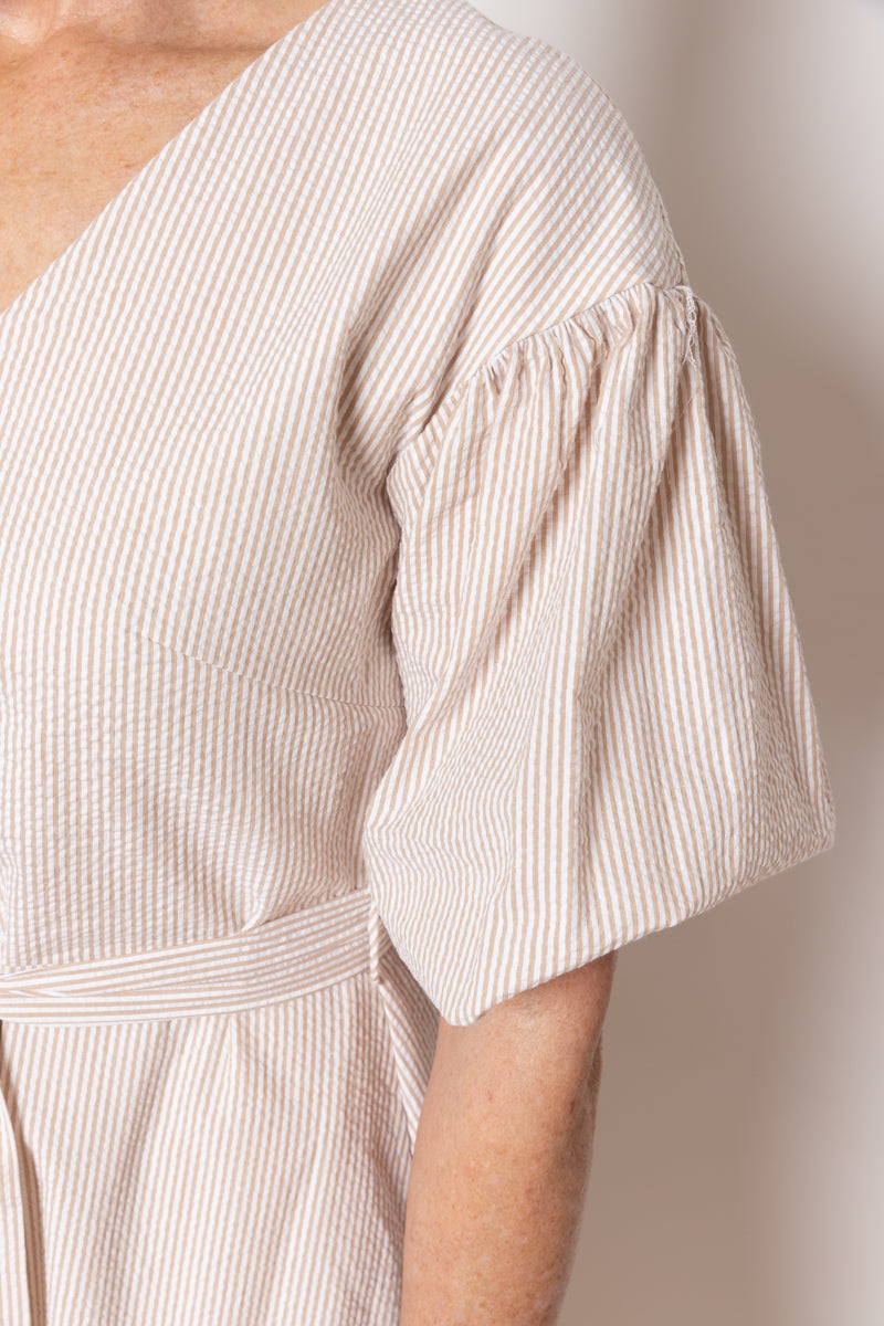 Johanna Stripe Cotton Dress Cafe